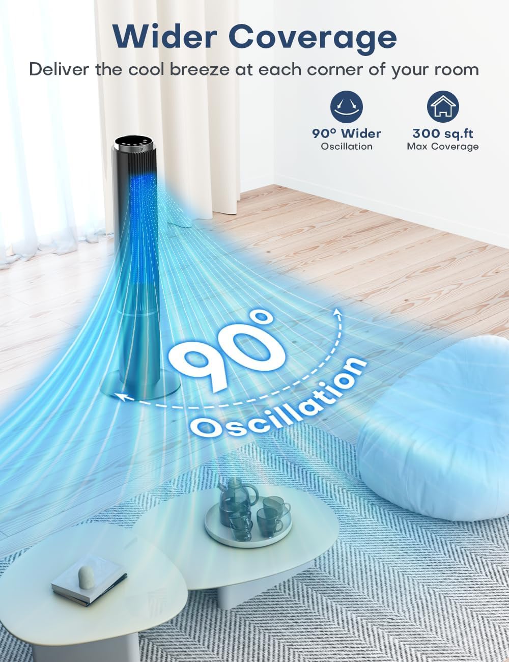 42 INCH Portable Air Conditioners w/LED Touch Screen, 4 Mode&3 Speed,1-Gal Tank for 15H Cooling Evaporative Air Cooler,12H Timer, No Hose No Window Needed, 90ยฐ Oscillating AC Unit for Bedroom