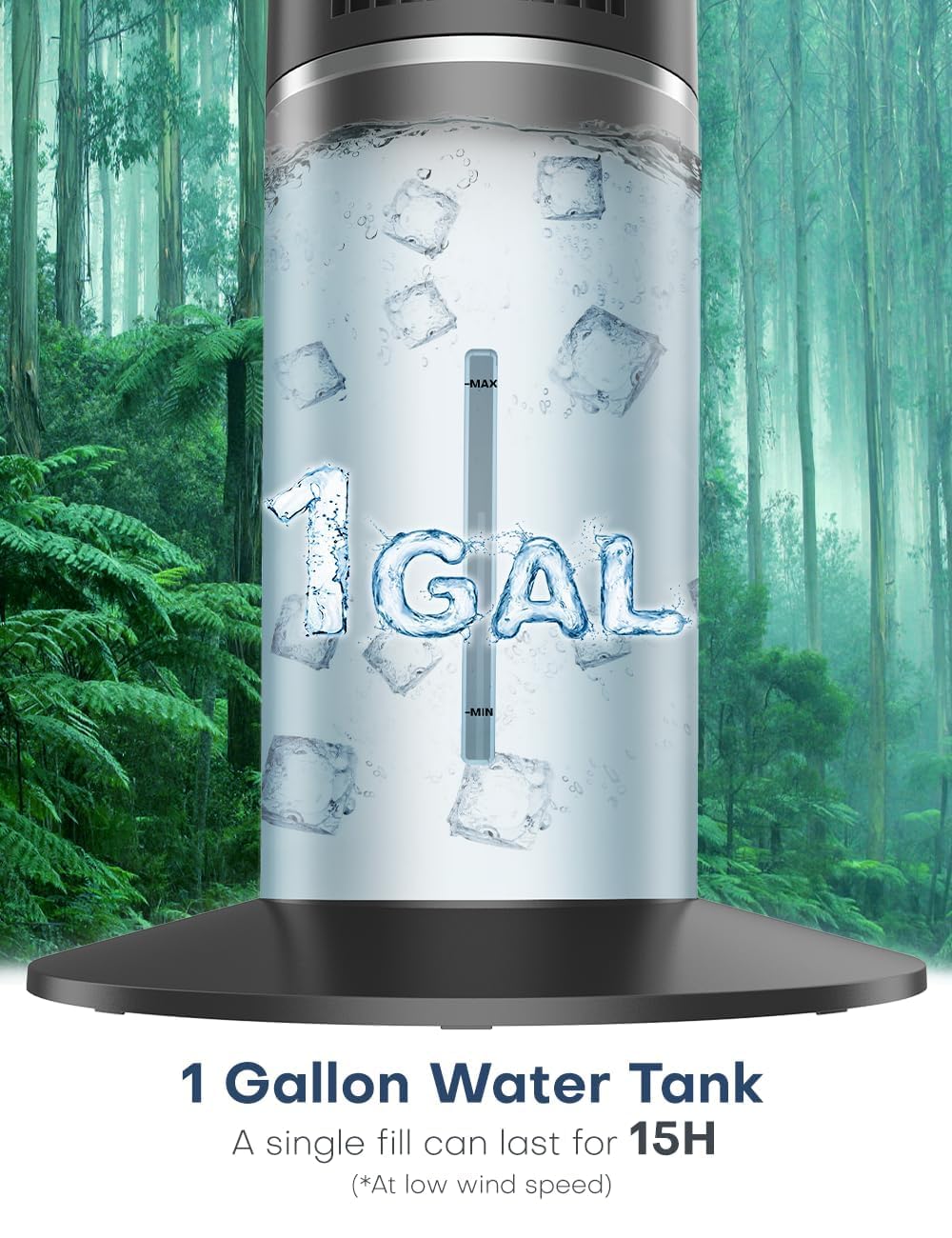 42 INCH Portable Air Conditioners w/LED Touch Screen, 4 Mode&3 Speed,1-Gal Tank for 15H Cooling Evaporative Air Cooler,12H Timer, No Hose No Window Needed, 90ยฐ Oscillating AC Unit for Bedroom